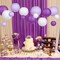 15-Piece Decorative Paper Lanterns - Purple, Lavender, and White for Bachelorette, Engagement, and Unicorn Birthday Party Decorations